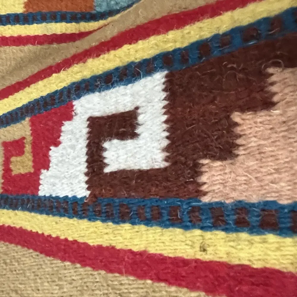Zapotec Rug 15 in x 20 in Woven Sheep Wool Multicolor Grecas de Mitla Pattern